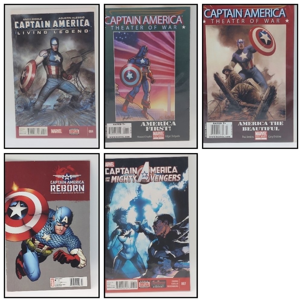 Marvel Captain America Comic Set Of Five Living Legend, Theater Of War, Reborn+